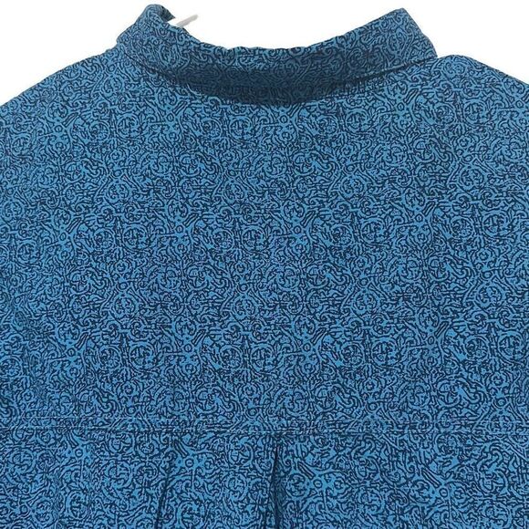 VTG 80’s Levis Abstract Button Up Short Sleeve Casual Shirt Mens L Blue Rare Mis - Picture 2 of 6
